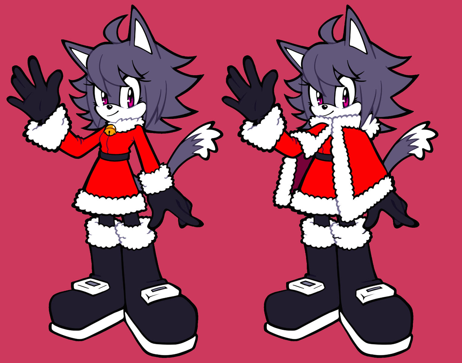 Here's her Christmas outfit! What's better than free stuff? Of course she loves Christmas.